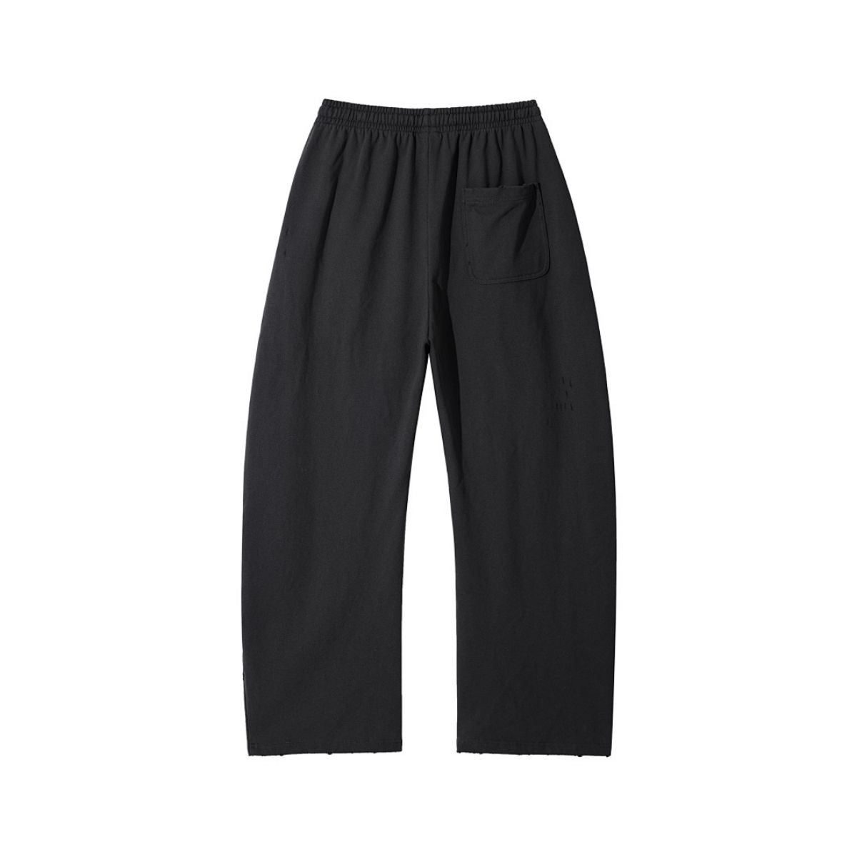 Heavyweight Washed Slit‑Destroyed Curved Wide Leg Pants