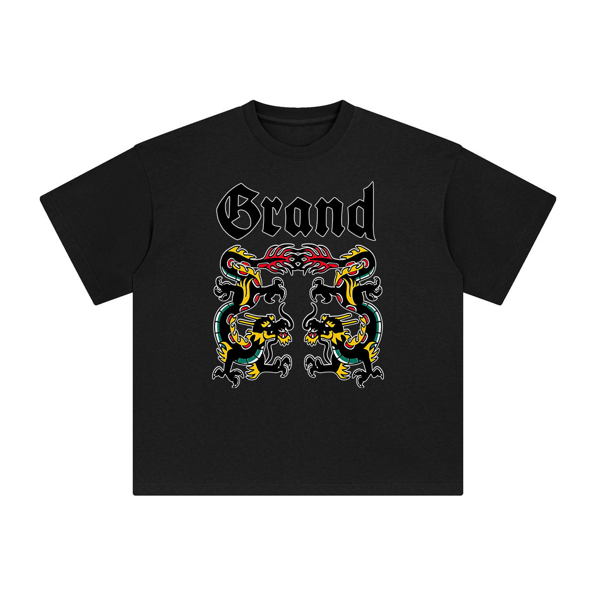 Grand Double Dragon Graphic Tee-INNBLAC Fashion Apparel