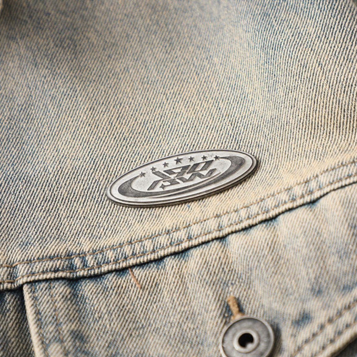 Niche Vintage Loose Tie Front Washed Denim Jacket