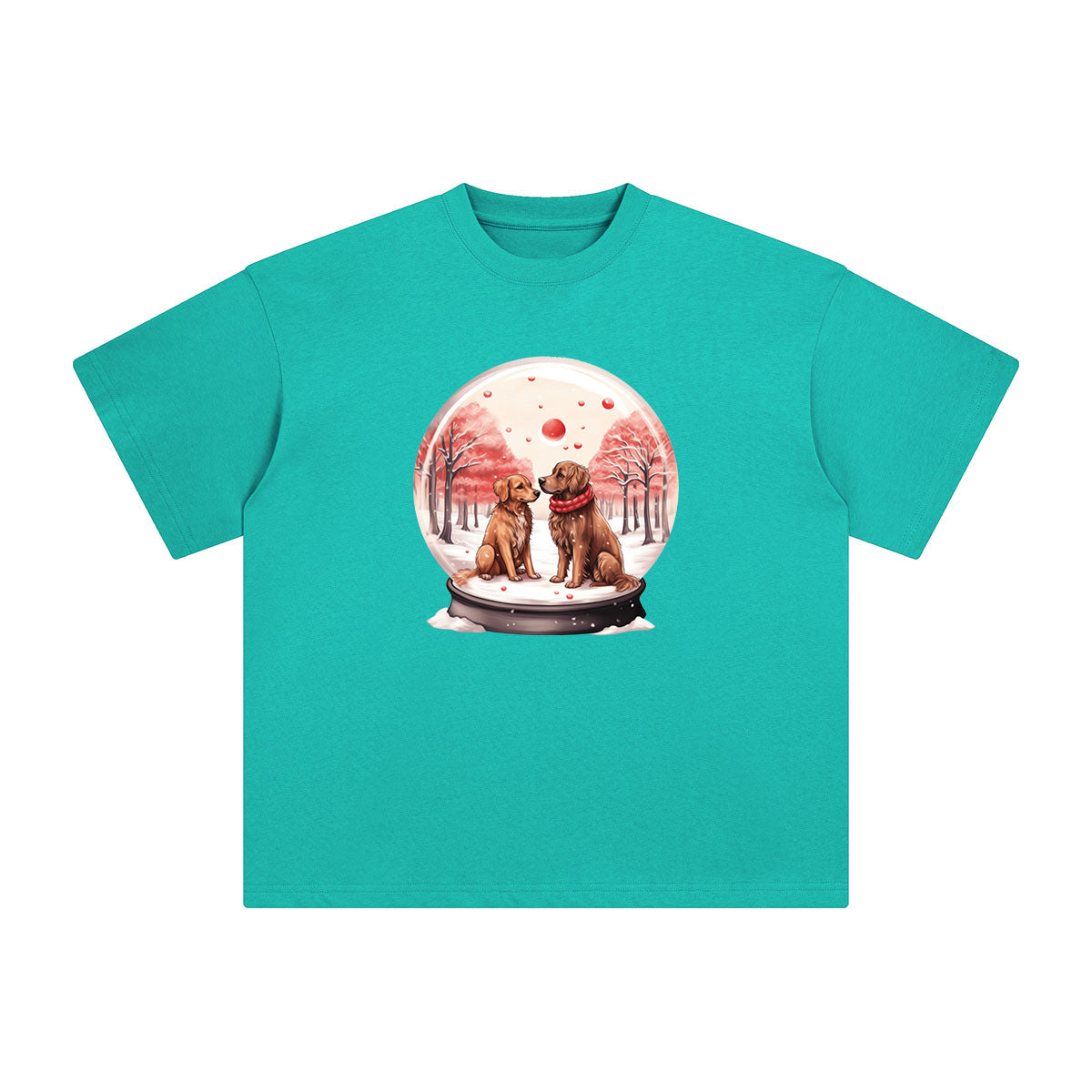 Valentine Dogs Globe Graphic Tee-INNBLAC Fashion Apparel