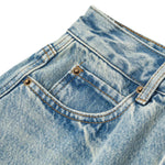 Women's Distressed Denim Midi Skirt