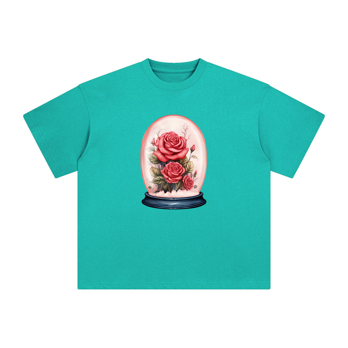 Valentine Roses Globe Graphic Tee-INNBLAC Fashion Apparel