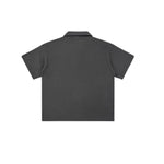 Waffle Knit Lapel Polo T Shirt