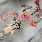 Smoke Rise Double Waistband Doll Print Ripped Jeans