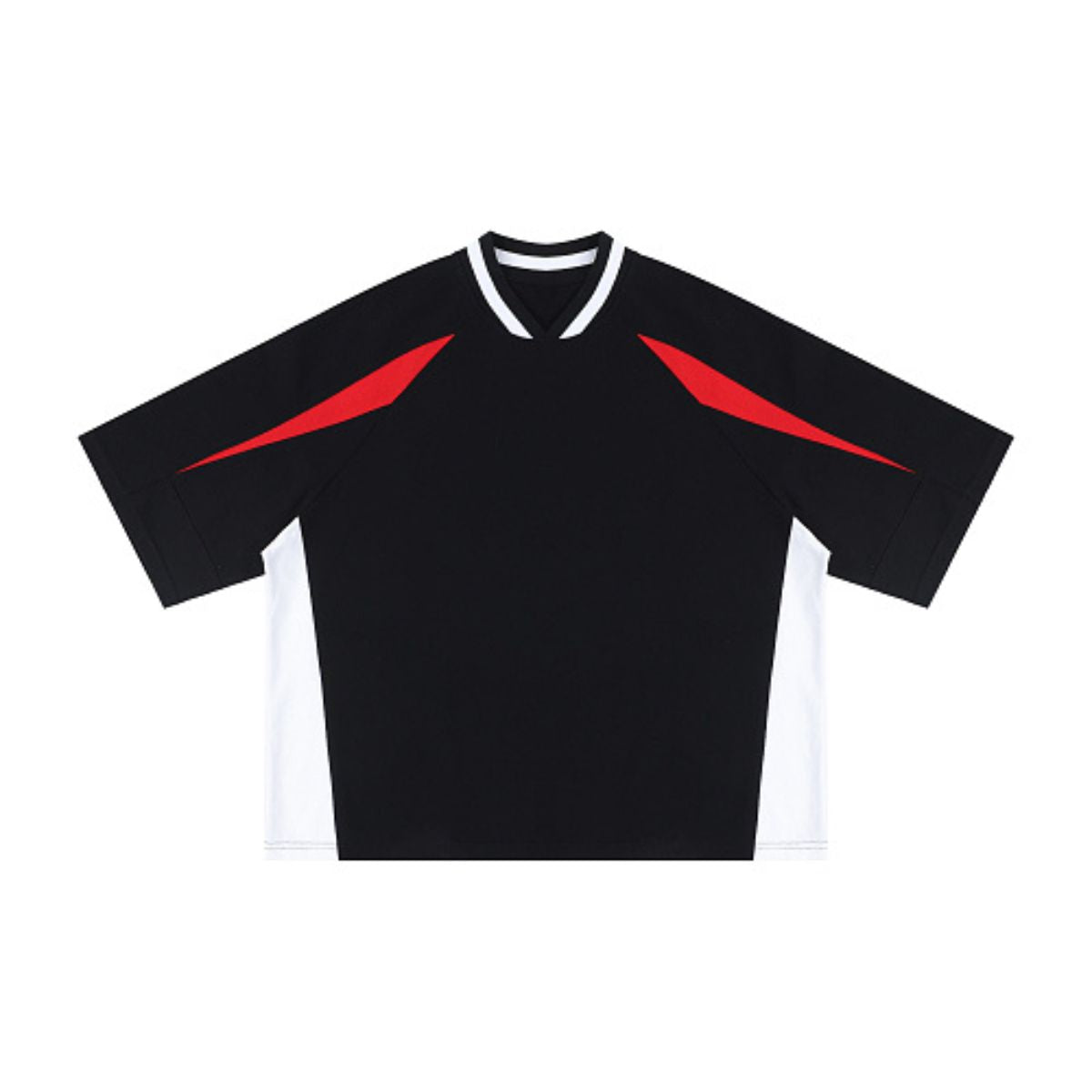 Colorblock V Neck Cotton Tee 250G