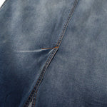 Raw Hem Ombré Washed Denim Maxi Skirt