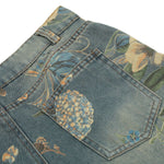 Smoke Rise Wide Leg Floral Print Denim Pants