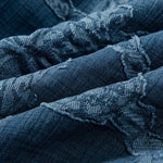 Sleeveless Patchwork Jacquard Denim Midi Dress