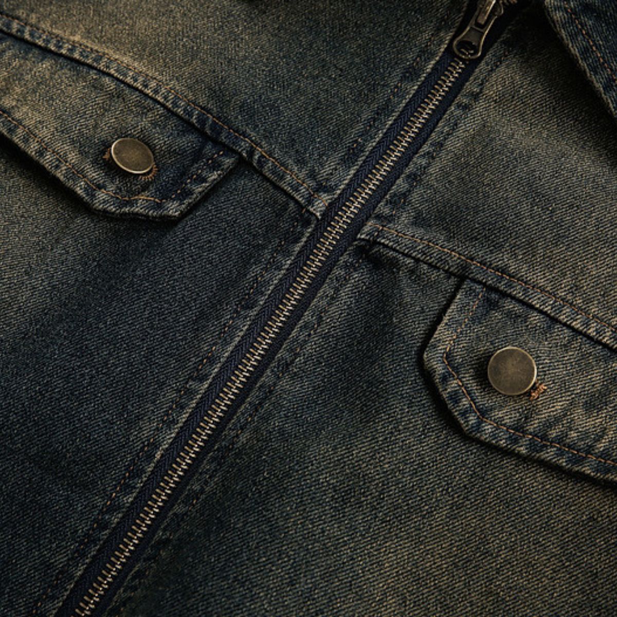 Unisex Retro Washed Vintage Denim Jacket