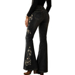 Women's Mid Rise Embroidered Vintage Flare Jeans