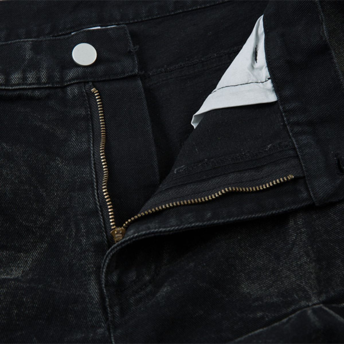 Men's Tie-Dye Denim Pants Heavy Pleated Distressed Loose Wide Leg