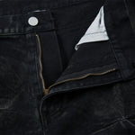 Men's Tie-Dye Denim Pants Heavy Pleated Distressed Loose Wide Leg