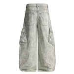 Distressed Wide Leg Cargo Pants