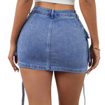Women's Stretchy Cargo Denim Skort