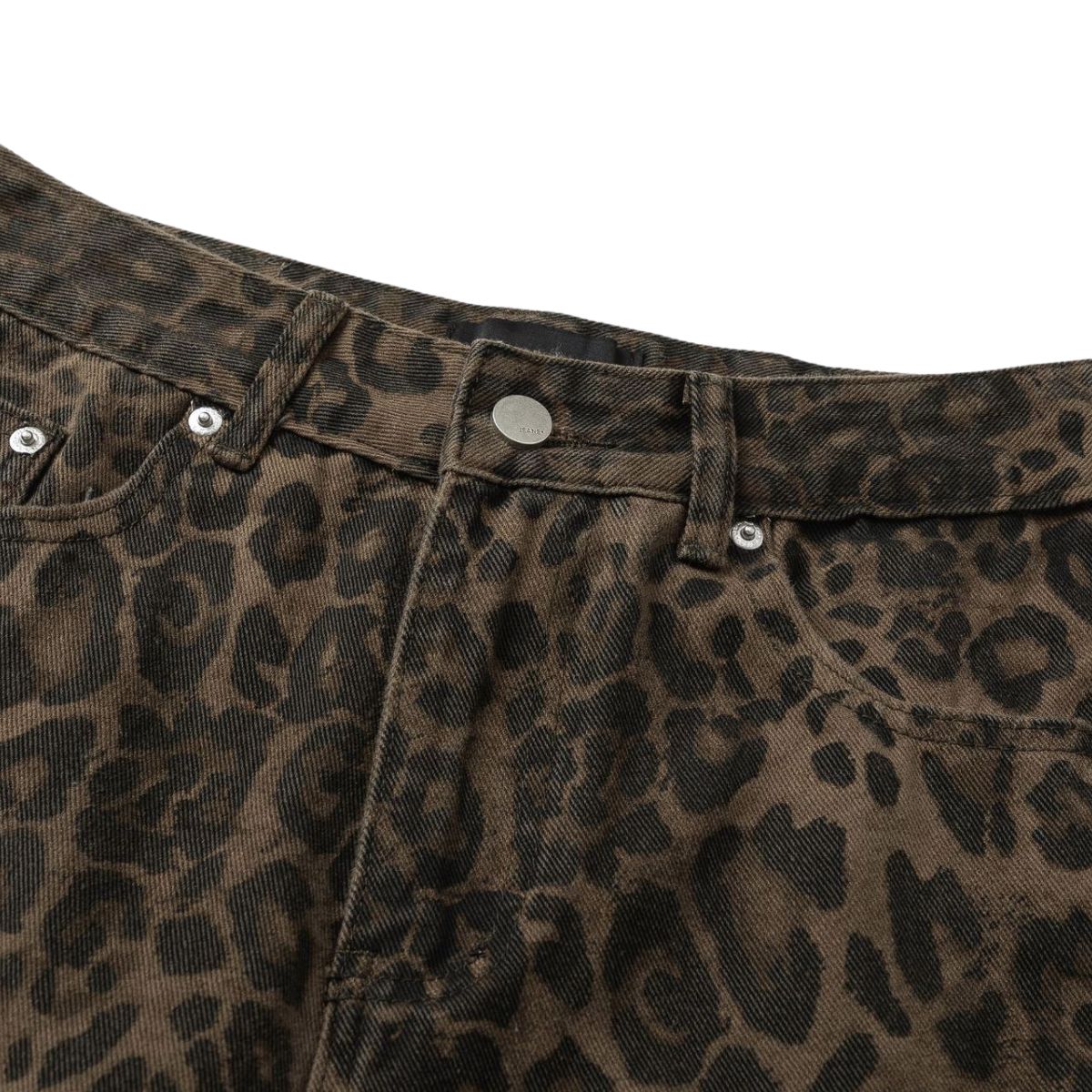 Vintage Leopard Print Loose Straight Leg Cargo Pants