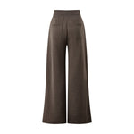 Quiet‑Luxury Old Money Heather Ribbed Waist‑Tapered Trousers
