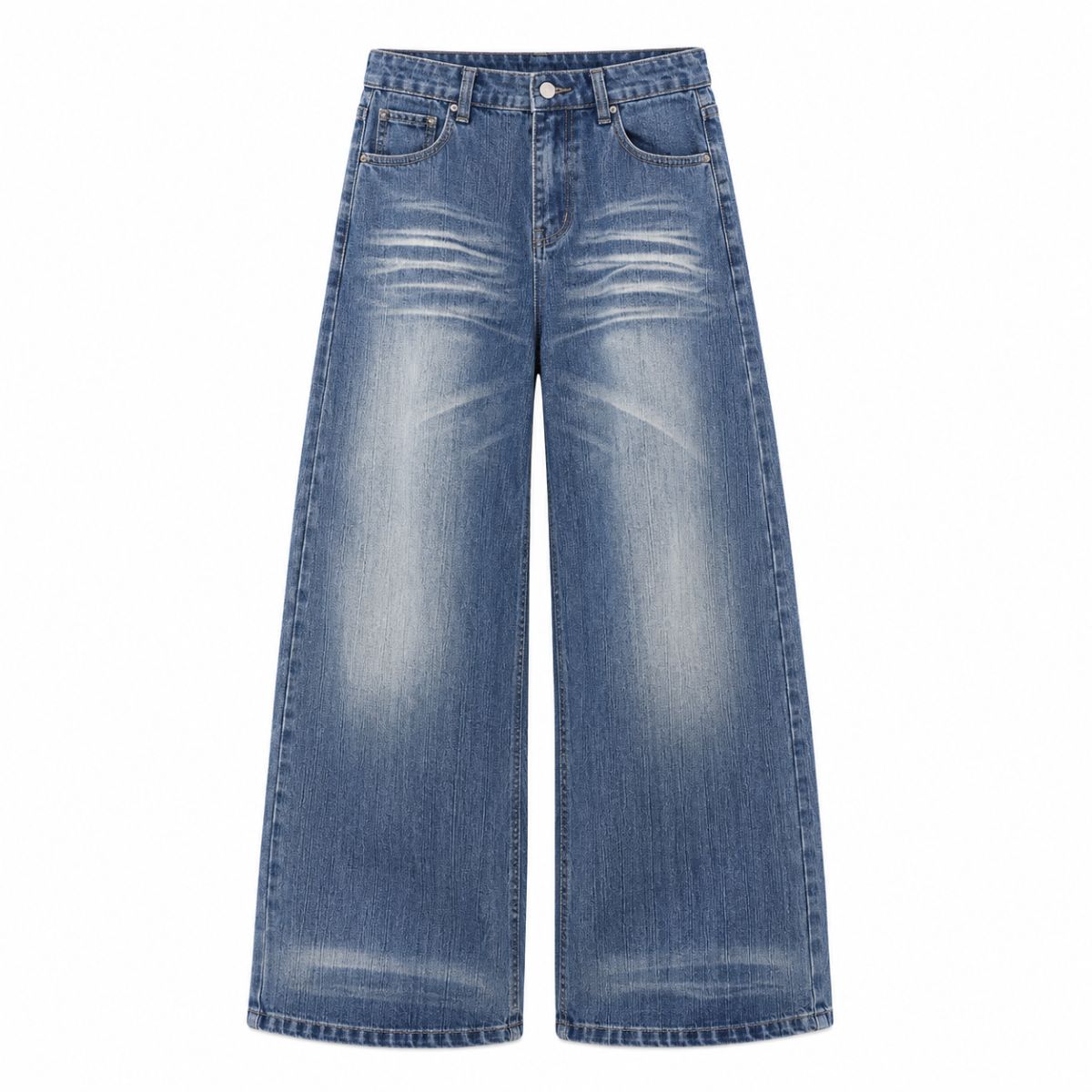 Vintage Slub Wash Barrel Leg Denim Jeans