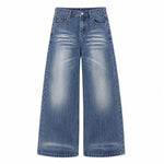Vintage Slub Wash Barrel Leg Denim Jeans