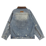 Street Distressed Patchwork Vintage Denim Jacket