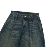 Vintage Washed Relaxed Crinkled Denim Jeans