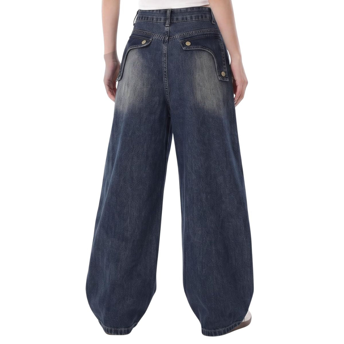 Women's Y2K Style Loose Fit Denim Long Pants