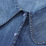 Women's Loose Casual Denim Shirt Peter Pan collar