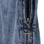 Falda vaquera con bordado de perlas y lavado vintage