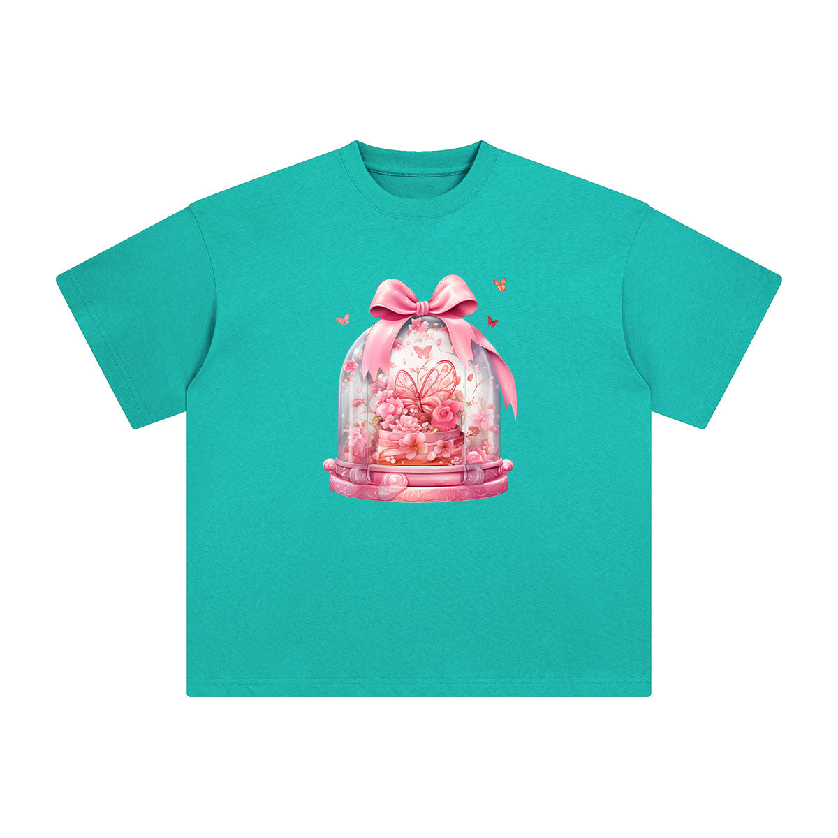 Valentine Bow Globe Graphic Tee-INNBLAC Fashion Apparel