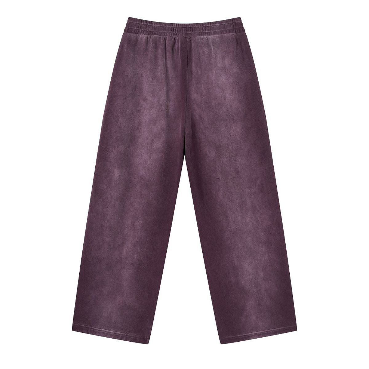 Monkey Wash Ripped Distressed Curved Wide Leg Cotton Sweatpants