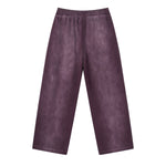 Monkey Wash Ripped Distressed Curved Wide Leg Cotton Sweatpants