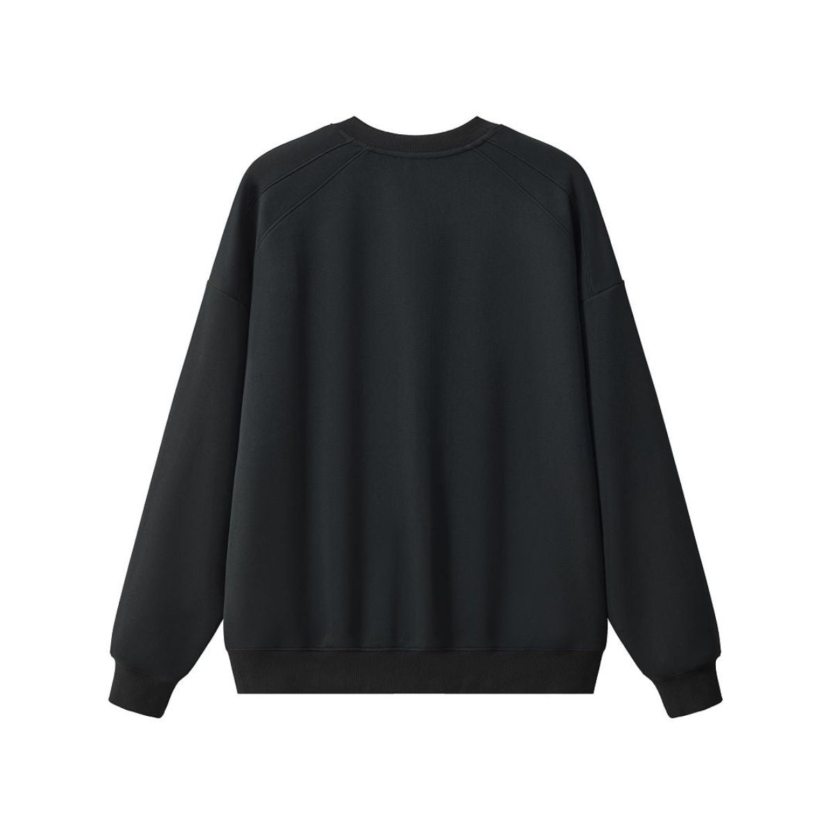 Drop‑Shoulder Spliced Cutaway Small V‑Neck Composite Crew Neck Sweatshirt