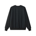 Drop‑Shoulder Spliced Cutaway Small V‑Neck Composite Crew Neck Sweatshirt