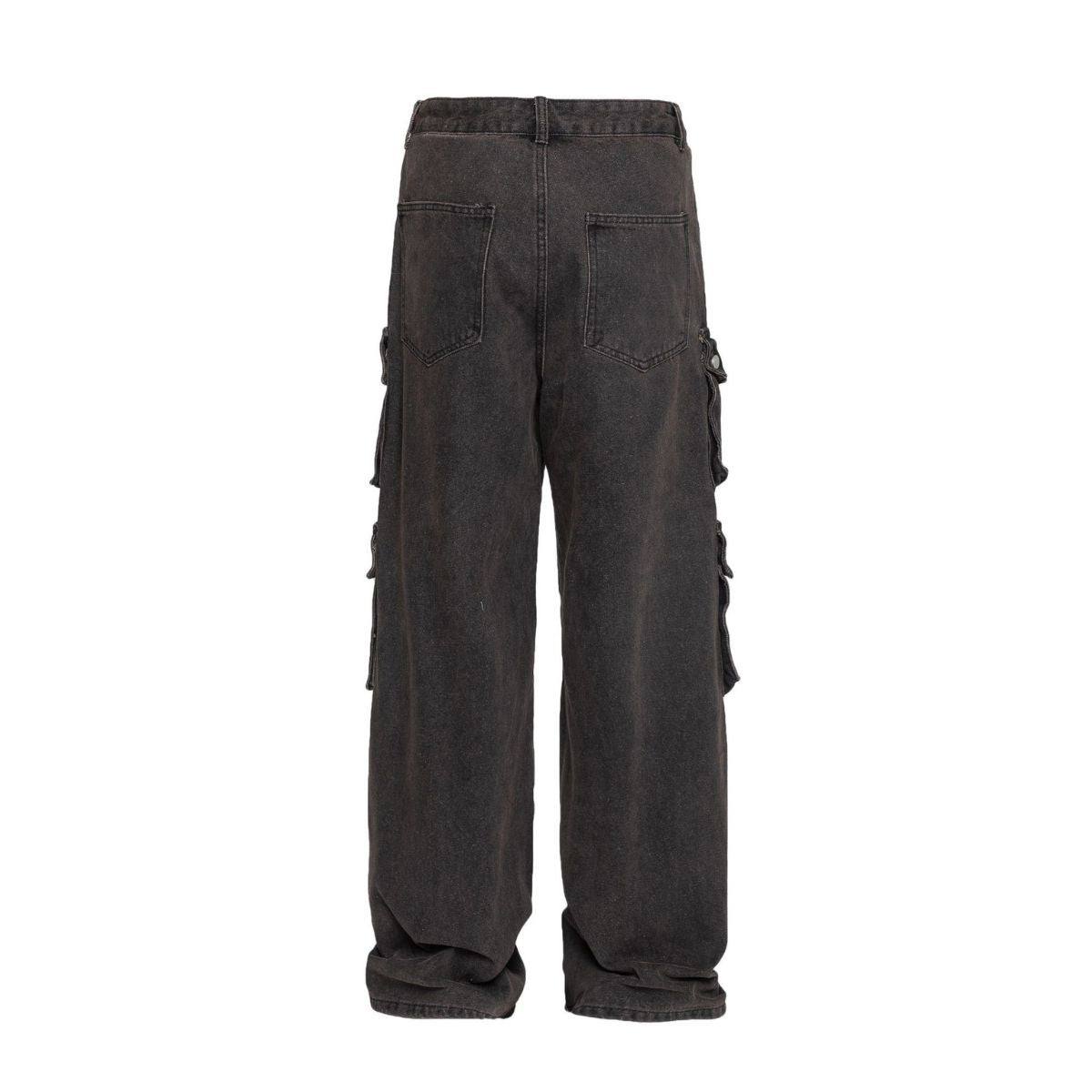 Vintage Washed Multi-Pocket Loose Cargo Jeans