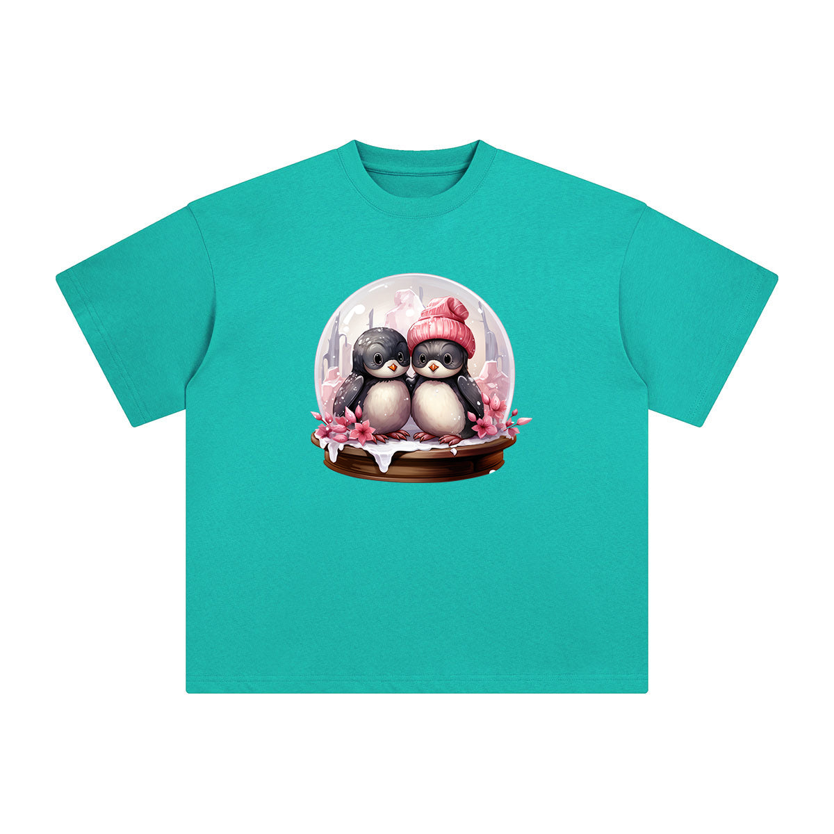 Valentine Birds Globe Graphic Tee-INNBLAC Fashion Apparel