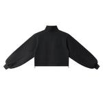 Preppy Style Half‑Zip Sport Sweatshirt With Adjustable Drawstring Hem