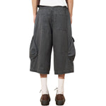 Dark Gray Cargo Cropped Pants