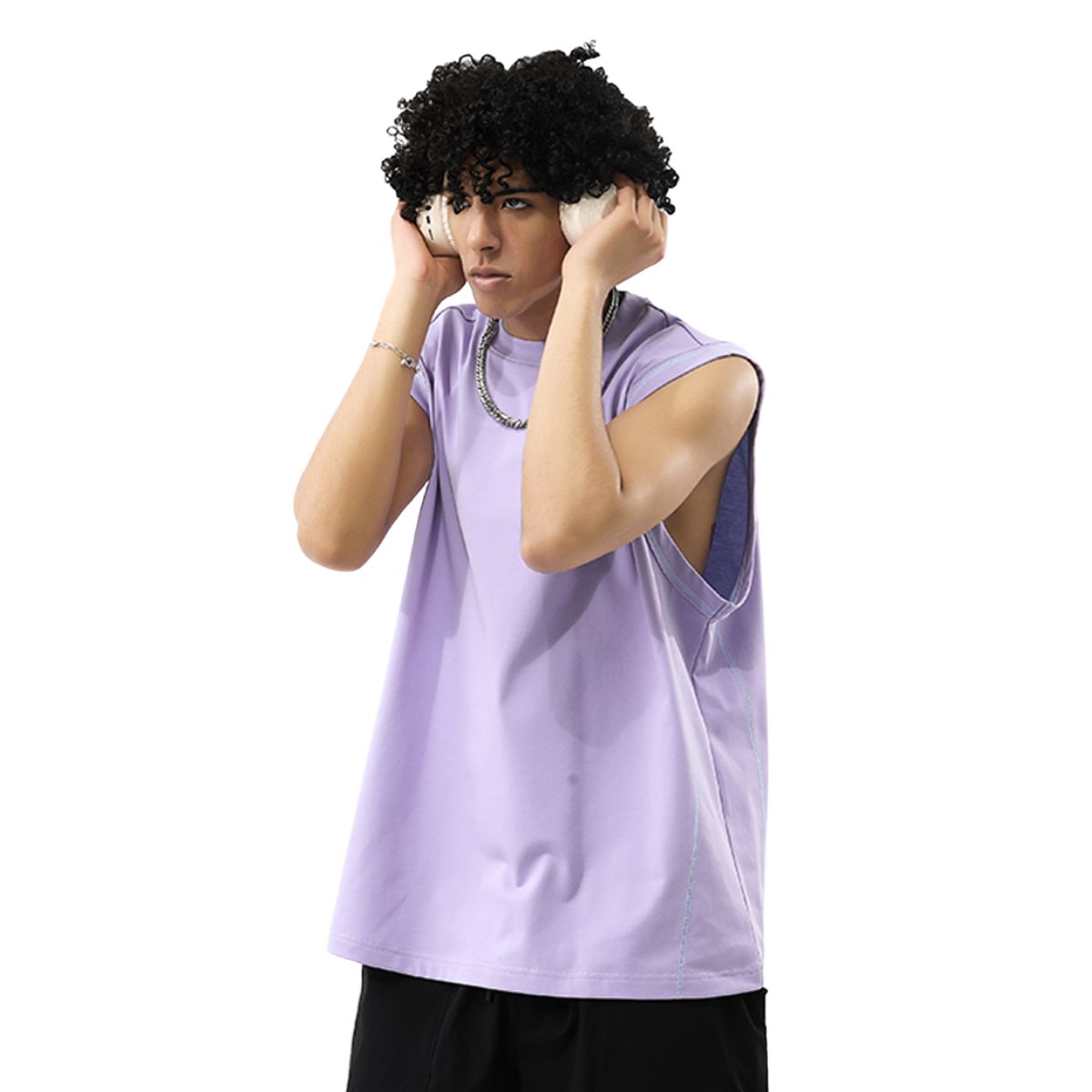 Loose Fit Contrast Muscle Tank 7.8oz