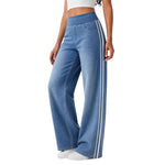 Women's Side Stripe Stretch Wide Leg Jeans
