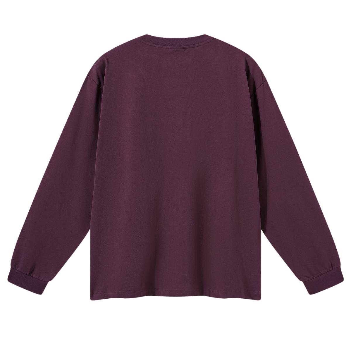 Solid Loose Fit Side Split Hem Long Sleeve T-Shirt