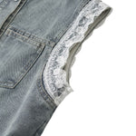 Shorts vaqueros con mariposas bordadas y adornados con perlas