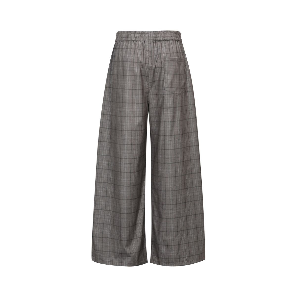 Vintage Plaid Wide Leg Drape Trousers