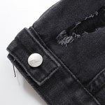 Relaxed Faded Denim Ripped Jacket