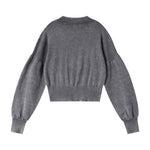 Vintage Snow Wash Cropped Cotton Knit Sweater
