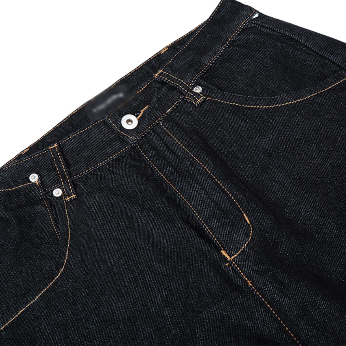 Men's Original Denim Loose Wide-Leg Straight Pants with Contrast Stitching