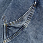 Retro Washed Color-Contrast Denim Jacket