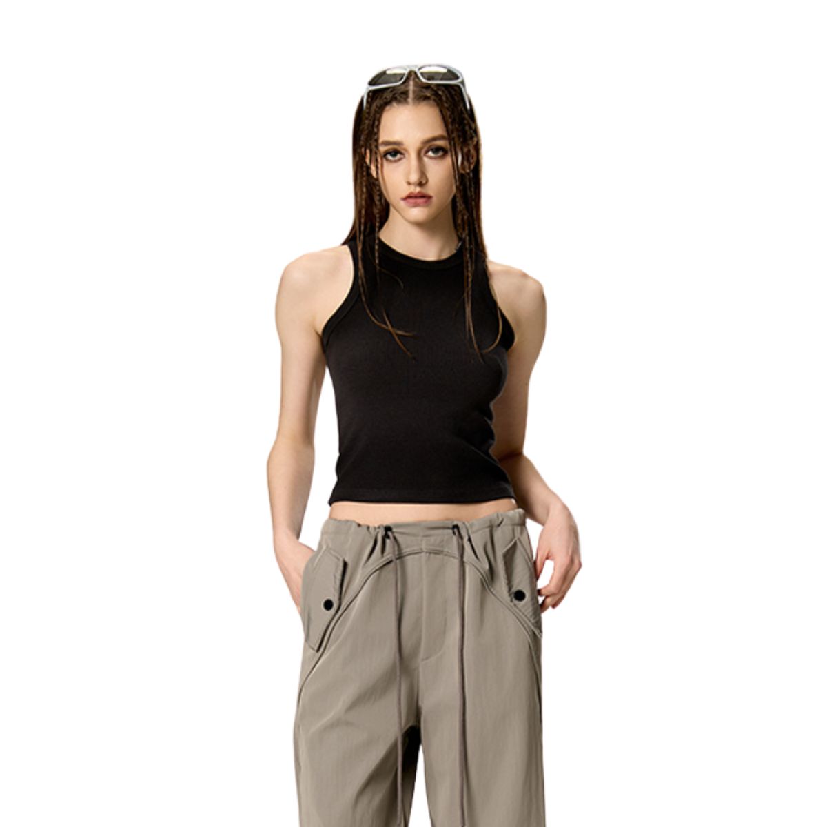 Women's Slim Fit Crop Muscle Tank 7.8oz