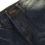 Washed Whiskering Micro Flare Vintage Denim Jeans