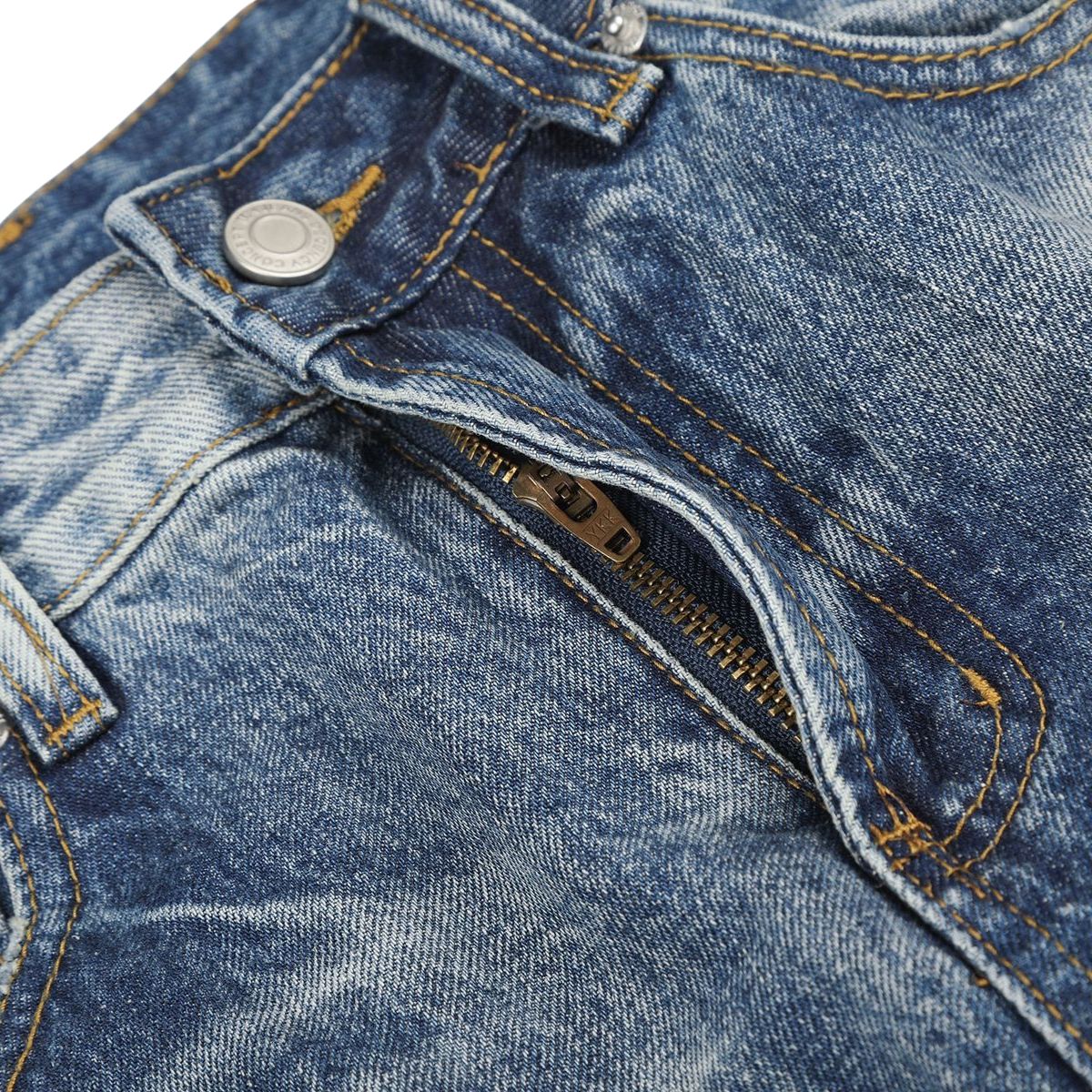 Vintage Whiskering Relaxed‑Fit Casual Jeans