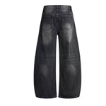Vintage Fade Sculptural Barrel Leg Denim Jeans