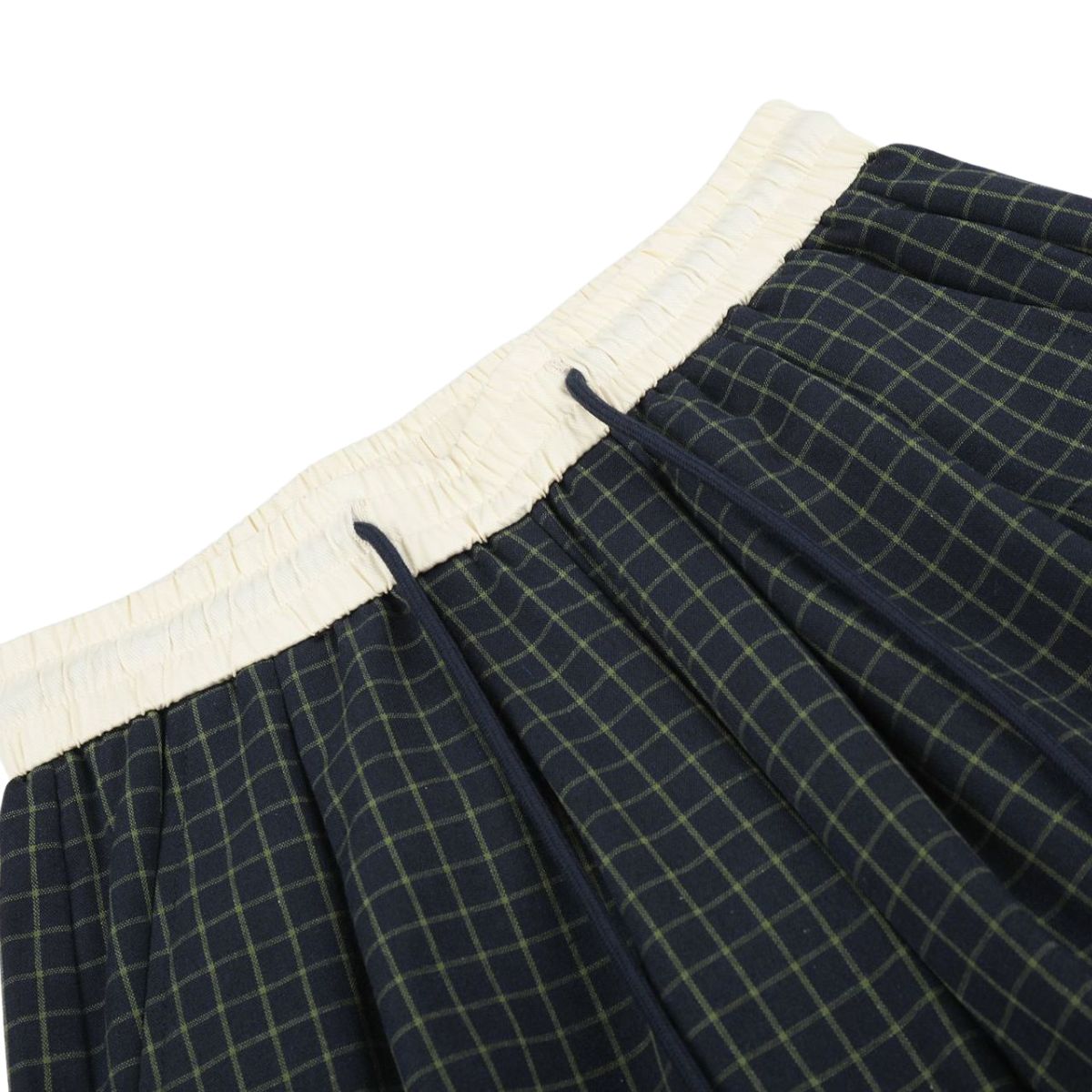 Vintage Plaid Panel Wide-Leg Trousers